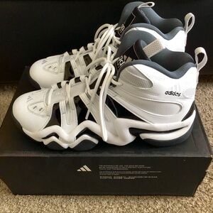 Adidas Crazy 8 White and Black High-Top Sneakers